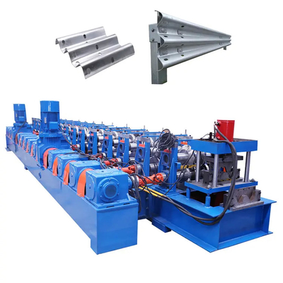 SGS Highway Guard Rail Two Wave or W Beam Roll Forming Machine 12m / min