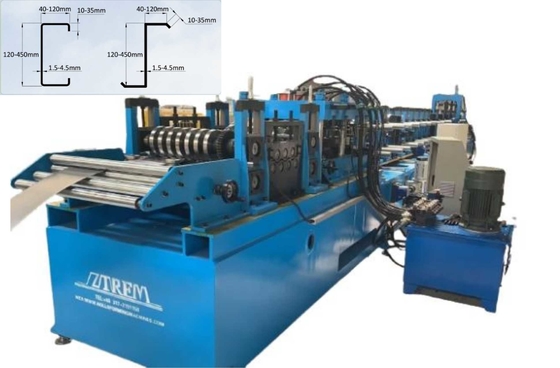 2 mm 20 stacji Cz Purlin Roll Forming Machine